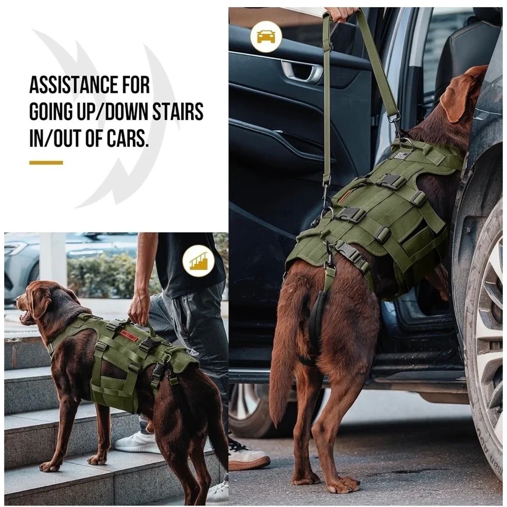 OneTigris Tactical Dog Lift Harness XL Full Body Support Vest Ranger Green New